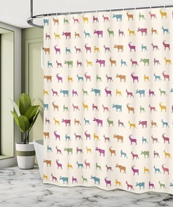 Colorful Wildlife Animal Pattern Shower Curtain, Cloth Bathroom Decor