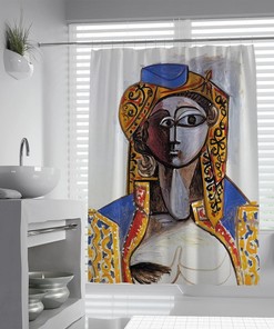 Colourful Pattern African American Pretty Girl Abstract Shower Curtain for Ethnic Bathroom Decor