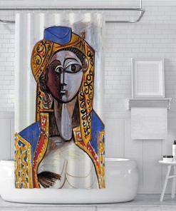 Colourful Pattern African American Pretty Girl Abstract Shower Curtain for Ethnic Bathroom Decor