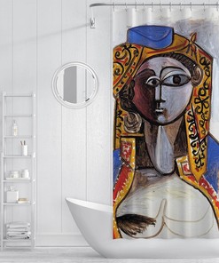 Colourful Pattern African American Pretty Girl Abstract Shower Curtain for Ethnic Bathroom Decor