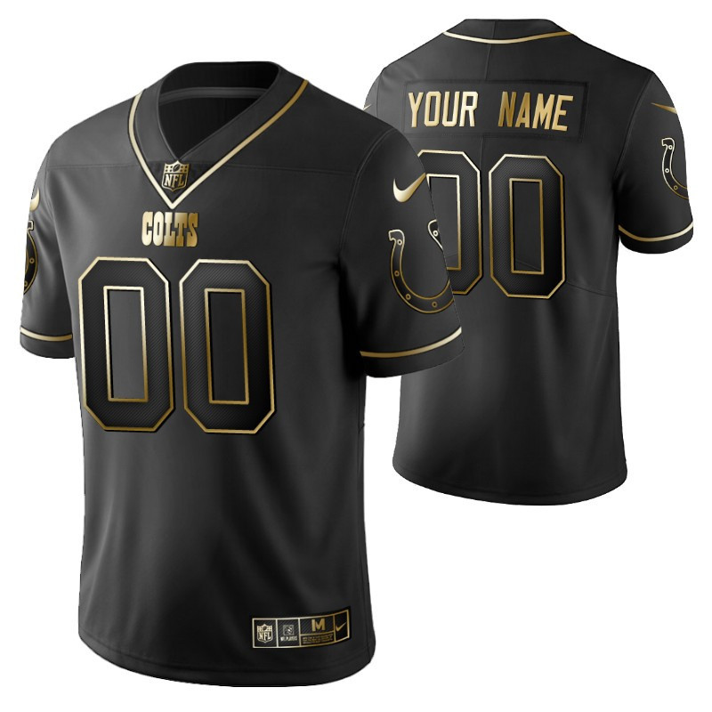 Colts 2021 Nfl Golden Brandedition Black Jersey Gift With Custom Name Number For Colts Fans