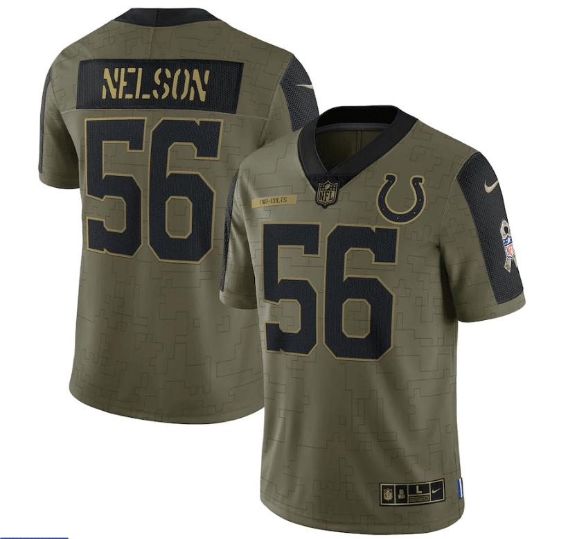 Colts Quenton Nelson 56 Nfl Olive 2021 Salute To Service Player Men Jersey For Colts Lovers