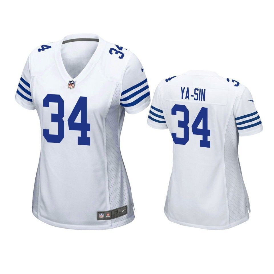 Colts Rock Ya-sin 2019 Nfl Draft White Game Womens Jersey