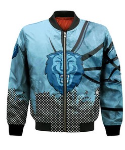 Columbia Lions Bomber Jacket Basketball Net Grunge Pattern- NCAA