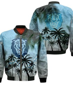 Columbia Lions Bomber Jacket Coconut Tree Tropical Grunge - NCAA