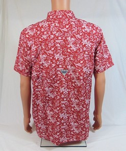 Columbia Pfg Arkansas Razorbacks Super Slack Tide Hawaiian Golf Shirt