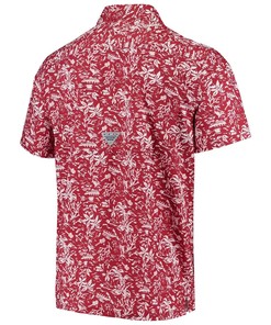 Columbia Pfg Arkansas Razorbacks Super Slack Tide Hawaiian Golf Shirt