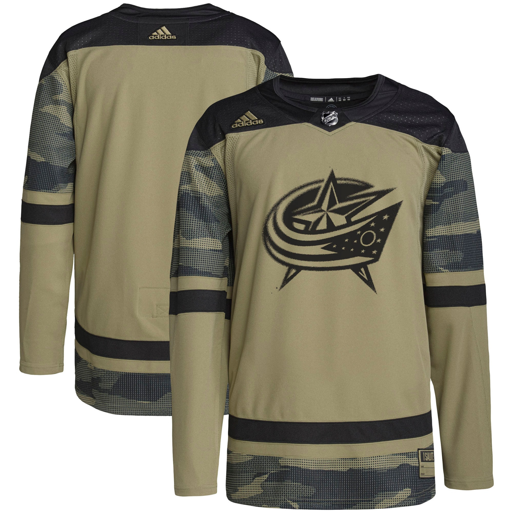 Columbus Blue Jackets Adidas Military Appreciation Team Authentic Practice Jersey - Camo Nhl