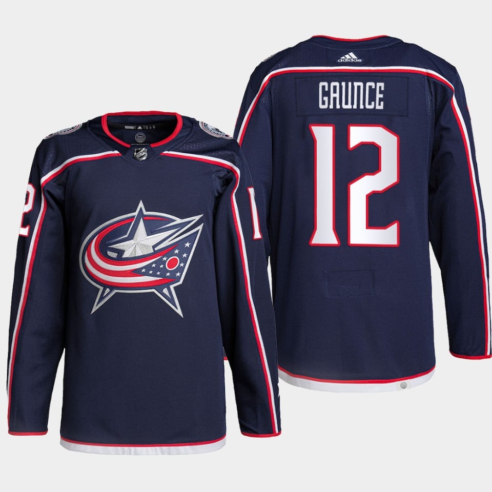 Columbus Blue Jackets Brendan Gaunce 12 Navy Home Primegreen Jersey 2022-23