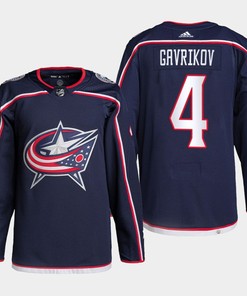 Columbus Blue Jackets Vladislav Gavrikov 4 Navy Home Primegreen Jersey 2022-23