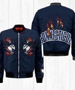 Connecticut Huskies Ncaa Claws Bomber Jacket Size S-5XL