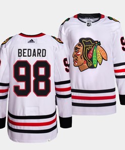 Connor Bedard #98 Chicago Blackhawks 2023 NHL Draft Away Men Jersey - White