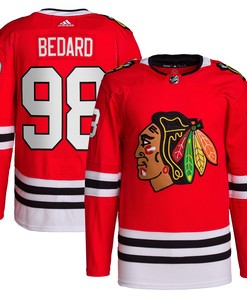 Connor Bedard 98 Chicago Blackhawks 2023 NHL Draft Home Breakaway Men Jersey - Red