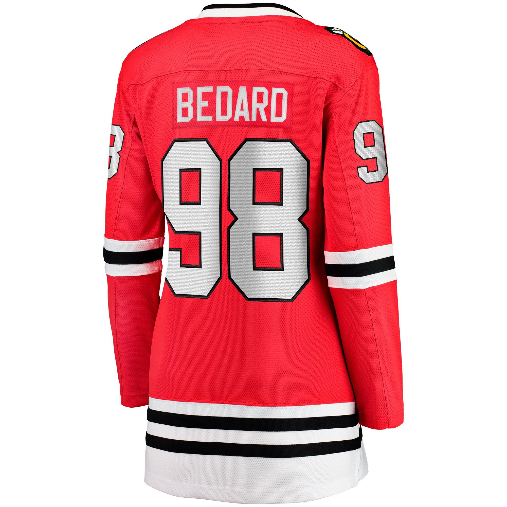 Connor Bedard 98 Chicago Blackhawks Women's 2023 NHL Draft Home Breakaway Jersey - Red