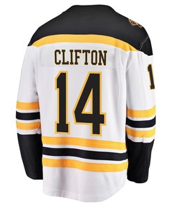 Connor Clifton 14 Boston Bruins Stanley Cup 2023 Playoffs Patch Away Breakaway Men Jersey - White