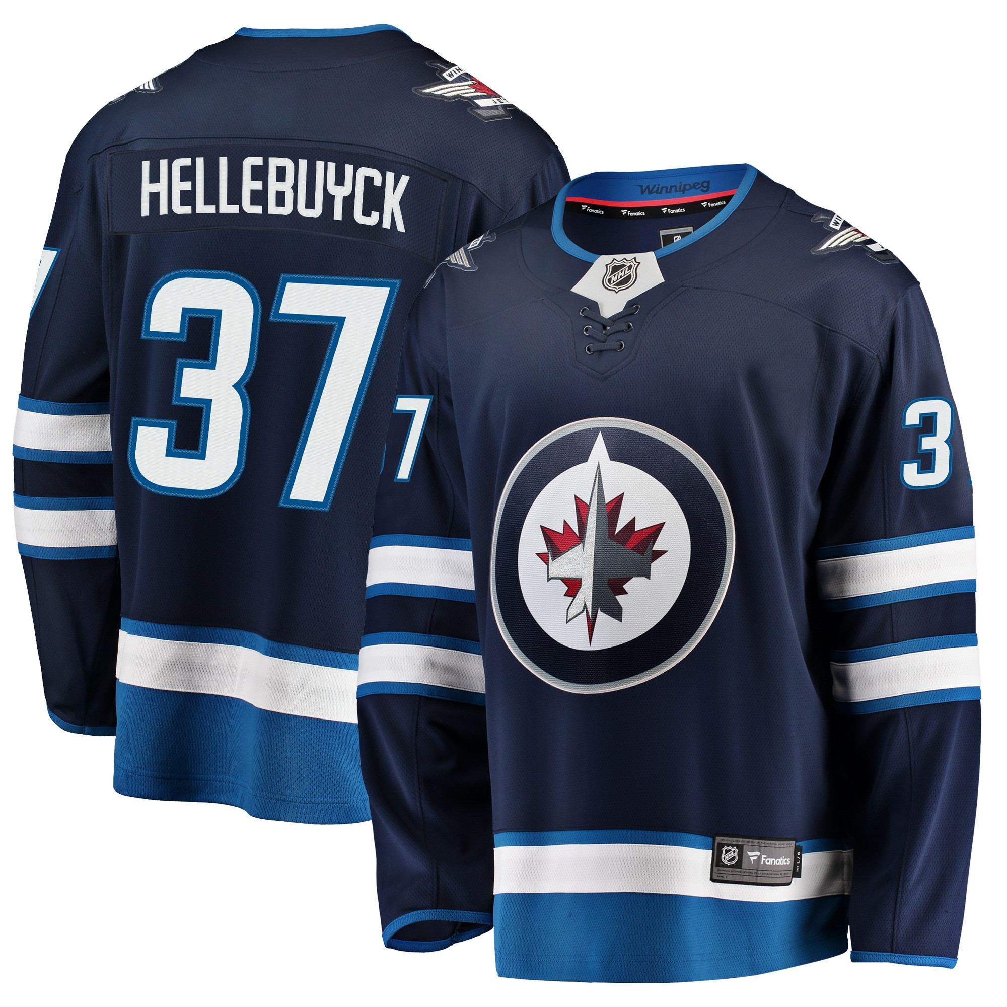 Connor Hellebuyck Winnipeg Jets Fanatics Branded Breakaway Replica Jersey - Navy Nhl