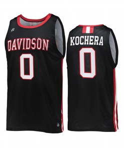 Connor Kochera 0 Davidson Wildcats Black Jersey 2022-23 College Basketball