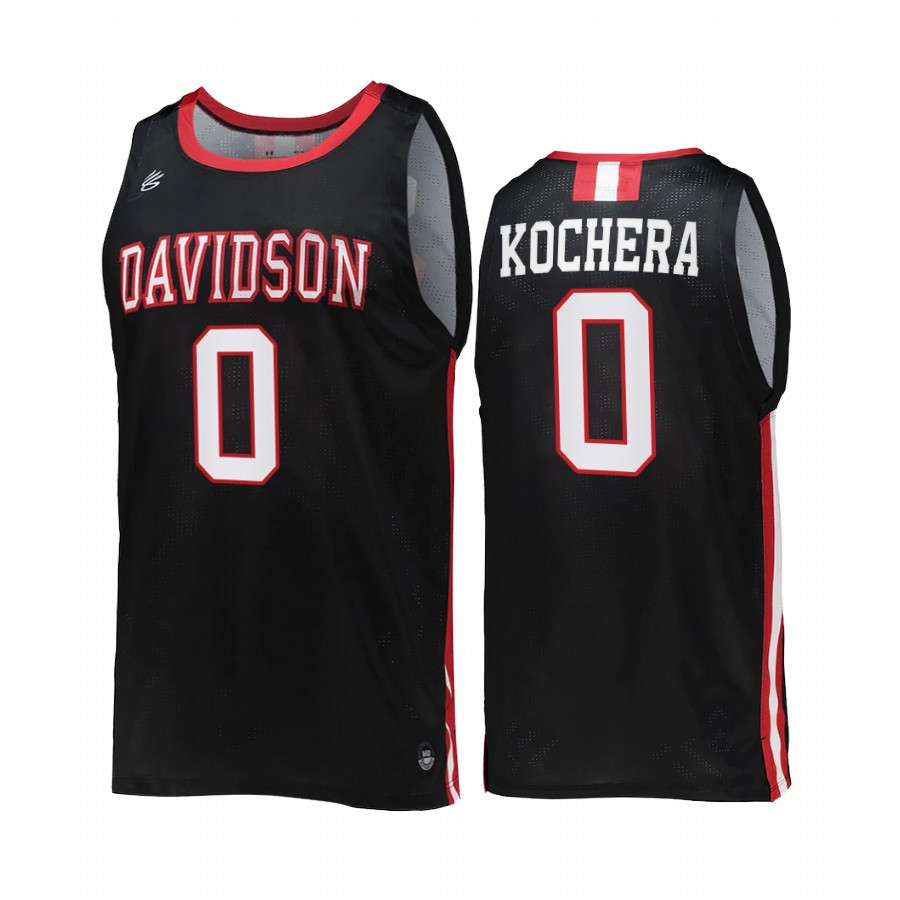 Connor Kochera 0 Davidson Wildcats Black Jersey 2022-23 College Basketball