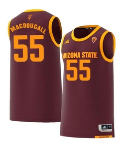Connor MacDougall 55 Arizona State Sun Devils Retro Basketball Men Jersey - Maroon