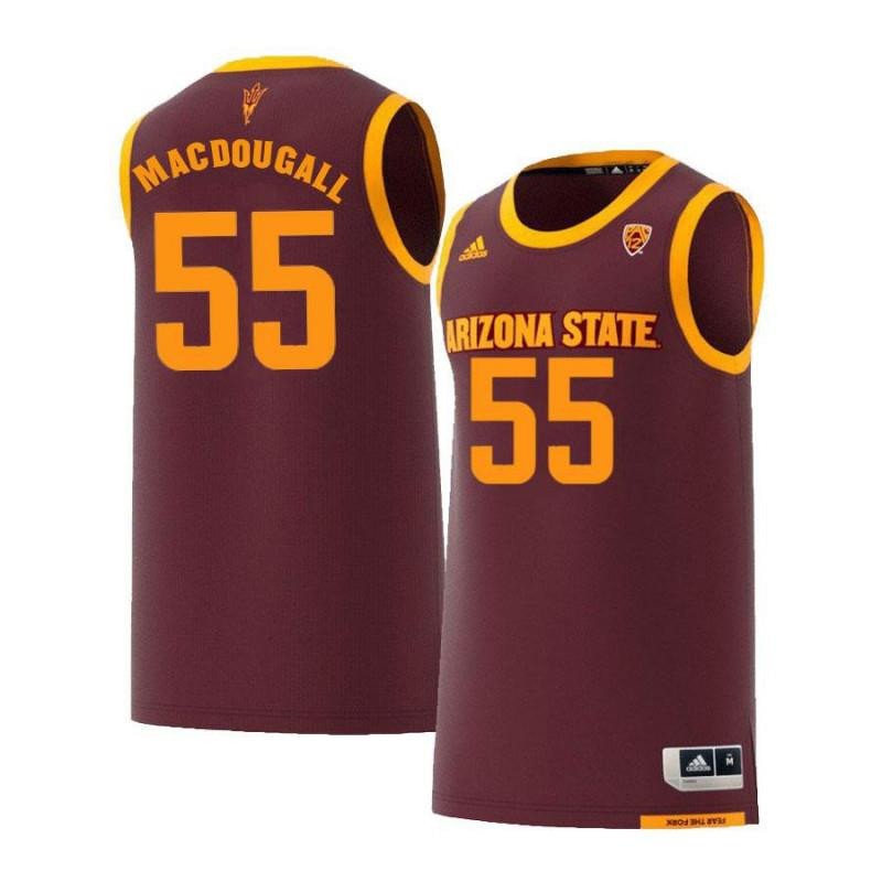 Connor MacDougall 55 Arizona State Sun Devils Retro Basketball Men Jersey - Maroon