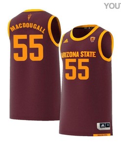 Connor MacDougall 55 Arizona State Sun Devils Retro Basketball Youth Jersey - Maroon