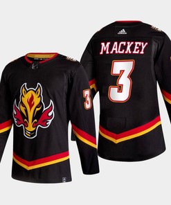 Connor Mackey 3 Calgary Flames Alternate Black Jersey 2022-23
