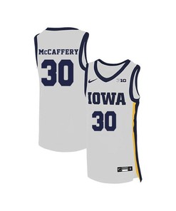 Connor McCaffery 30 Iowa Hawkeyes Elite Basketball Men Jersey - White