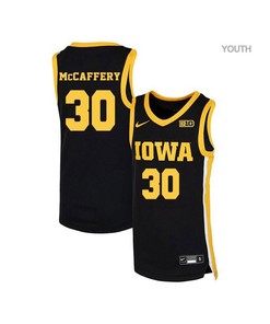 Connor McCaffery 30 Iowa Hawkeyes Elite Basketball Youth Jersey - Black