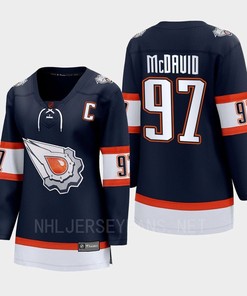 Connor McDavid 97 Edmonton Oilers 2022 Special Edition 2.0 Women Breakaway Player Retro Jersey Navy