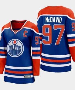 Connor McDavid 97 Edmonton Oilers 2022-23 Home Women Premier Breakaway Player Jersey Royal
