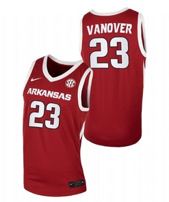 Connor Vanover 23 Arkansas Razorbacks College Basketball Away Men Jersey - Cardinal