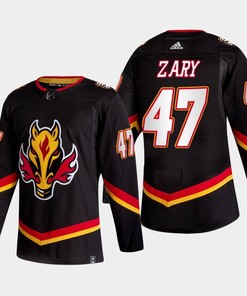 Connor Zary 47 Calgary Flames Alternate Black Jersey 2022-23