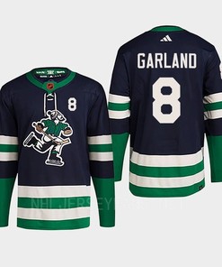 Conor Garland 8 Reverse Retro 2.0 2022 Vancouver Canucks Navy Jersey Primegreen