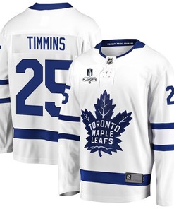 Conor Timmins 25 Toronto Maple Leafs Stanley Cup 2023 Playoffs Patch Away Breakaway Men Jersey - White