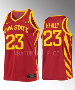 Conrad Hawley 23 Iowa State Cyclones Cardinal Jersey 2022-23 College Basketball
