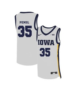 Cordell Pemsl 35 Iowa Hawkeyes Elite Basketball Men Jersey - White
