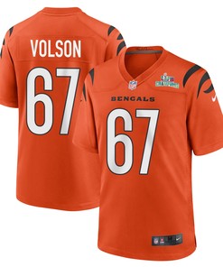 Cordell Volson 67 Cincinnati Bengals Super Bowl LVII Champions Men Alternate Game Jersey - Orange