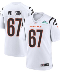 Cordell Volson 67 Cincinnati Bengals Super Bowl LVII Champions Men Game Jersey - White