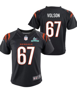 Cordell Volson 67 Cincinnati Bengals Super Bowl LVII Champions Youth Game Jersey - Black