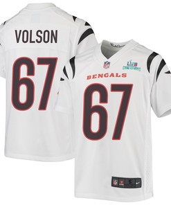 Cordell Volson 67 Cincinnati Bengals Super Bowl LVII Champions Youth Game Jersey - White