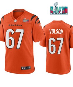 Cordell Volson 67 Cincinnati Bengals Super Bowl LVII Men Game Jersey- Orange