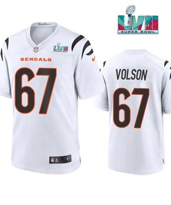 Cordell Volson 67 Cincinnati Bengals Super Bowl LVII Men Game Jersey- White