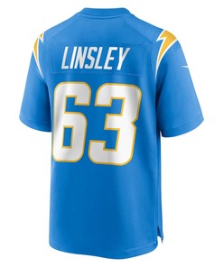 Corey Linsley 63 Los Angeles Chargers Game Player Jersey - Powder Blue