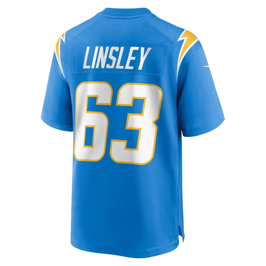 Corey Linsley 63 Los Angeles Chargers Game Player Jersey - Powder Blue