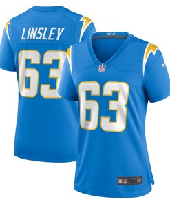 Corey Linsley 63 Los Angeles Chargers Women's Game Player Jersey - Powder Blue