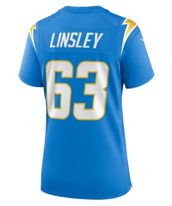 Corey Linsley 63 Los Angeles Chargers Women's Game Player Jersey - Powder Blue