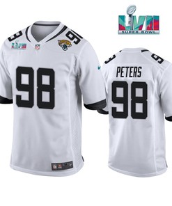 Corey Peters 98 Jacksonville Jaguars Super Bowl LVII Super Bowl LVII White Men Game Jersey