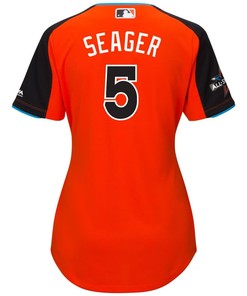 Corey Seager National League Majestic Womens 2017 Mlb All-star Game Home Run Derby Jersey - Orange