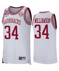 Corliss Williamson 34 Arkansas Razorbacks White Jersey Retro Basketball Alumni