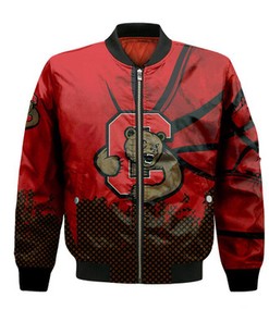 Cornell Big Red Bomber Jacket Basketball Net Grunge Pattern- NCAA